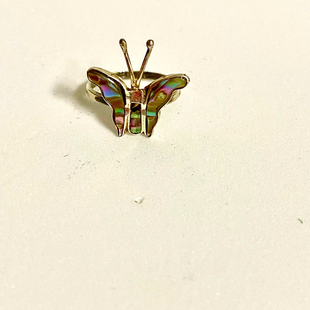Iridescent Butterfly Silver Ring - Women's Jewelry NWOT